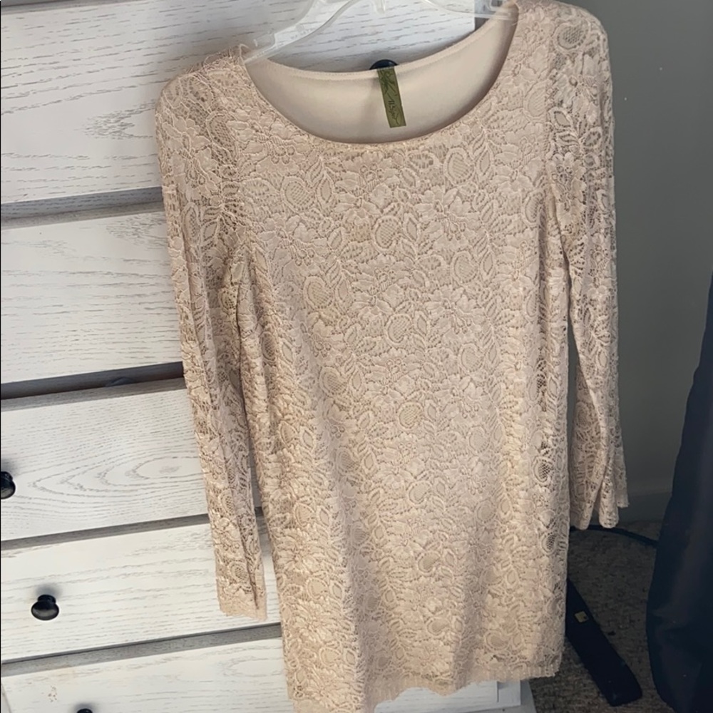 Vintage cream colored long sleeve dress